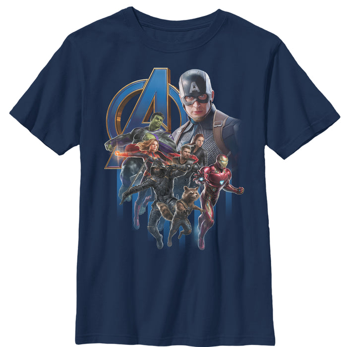 fifth sun Boy's Marvel Avengers: Endgame Captain America's Team T-Shirt