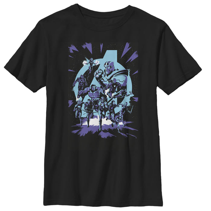 fifth sun Boy's Marvel Avengers: Endgame Galactic Battle Cartoon T-Shirt