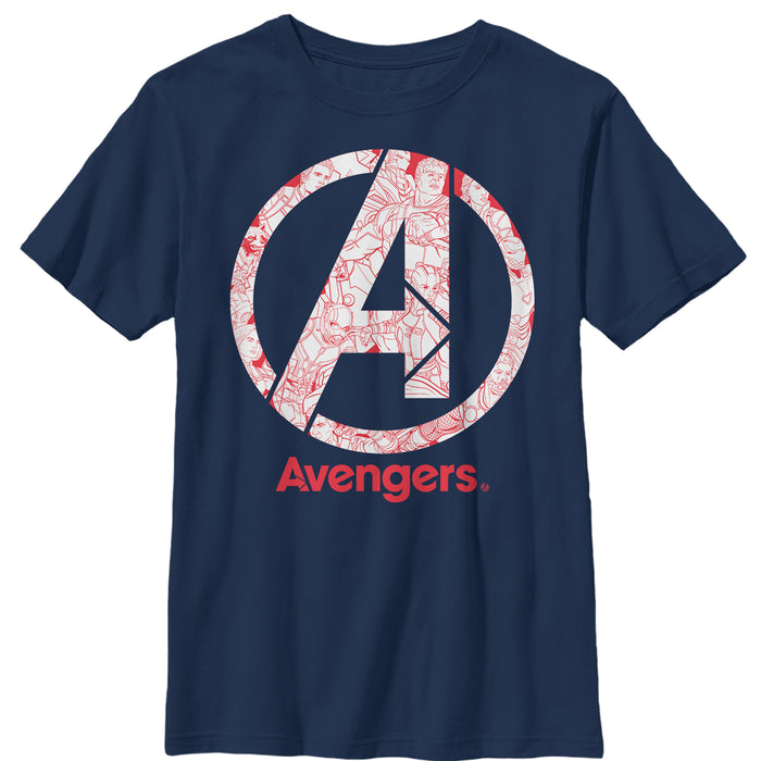 fifth sun Boy's Marvel Avengers: Endgame Logo Line Art T-Shirt