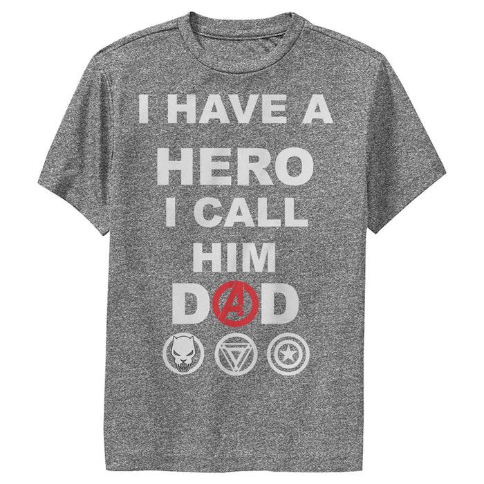 fifth sun Boy's Marvel Avengers I Have a Hero I Call Him Dad Performance Tee