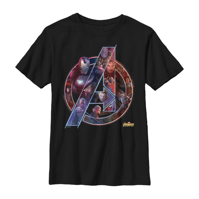 fifth sun Boy's Marvel Avengers: Infinity War Logo T-Shirt