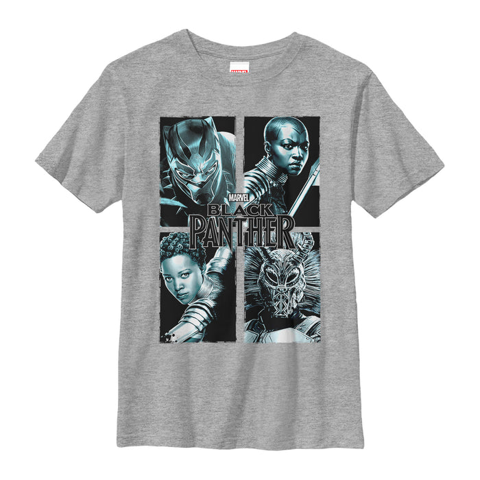 fifth sun Boy's Marvel Black Panther 2018 Character Panel T-Shirt