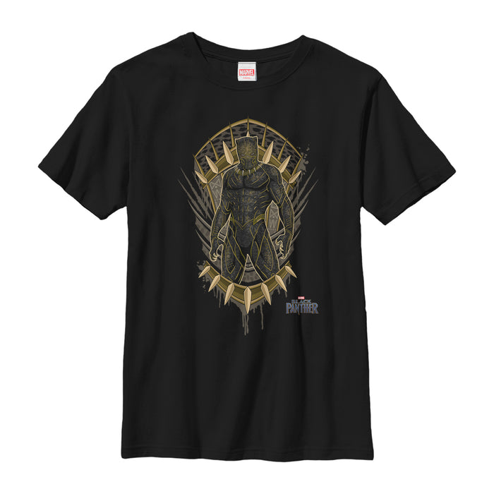 fifth sun Boy's Marvel Black Panther 2018 Claw Crest T-Shirt