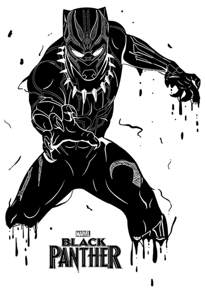 Fifth Sun Boy's Marvel Black Panther 2018 Drip Pattern T-Shirt