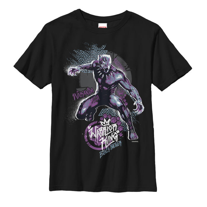 fifth sun Boy's Marvel Black Panther 2018 Paw Prints T-Shirt