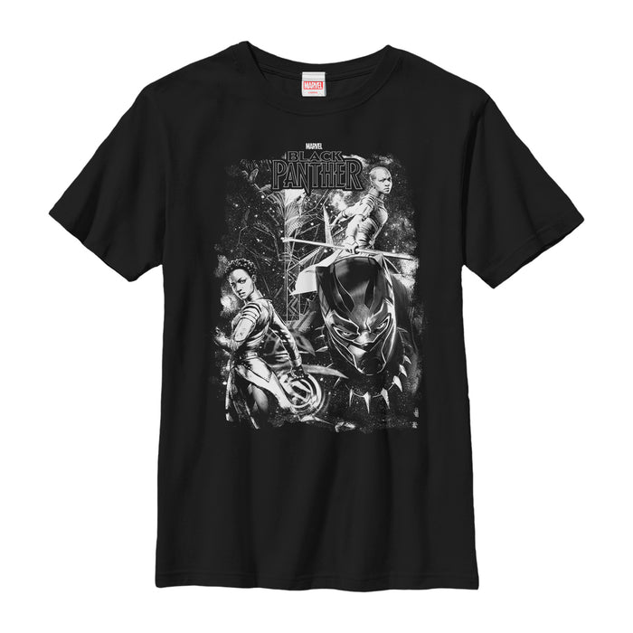 fifth sun Boy's Marvel Black Panther 2018 Starry Characters T-Shirt