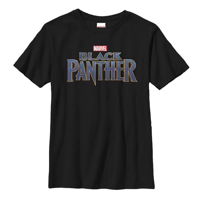 fifth sun Boy's Marvel Black Panther 2018 Text Logo T-Shirt
