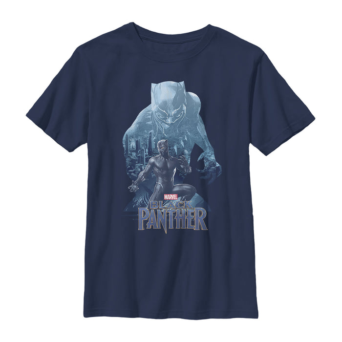 fifth sun Boy's Marvel Black Panther 2018 Wakanda Silhouette T-Shirt