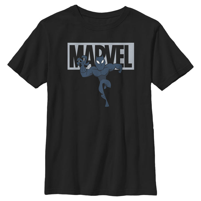 fifth sun Boy's Marvel Black Panther Brick Logo T-Shirt