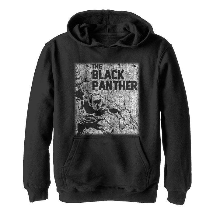 fifth sun Boy's Marvel Black Panther Chalk Print Pull Over Hoodie