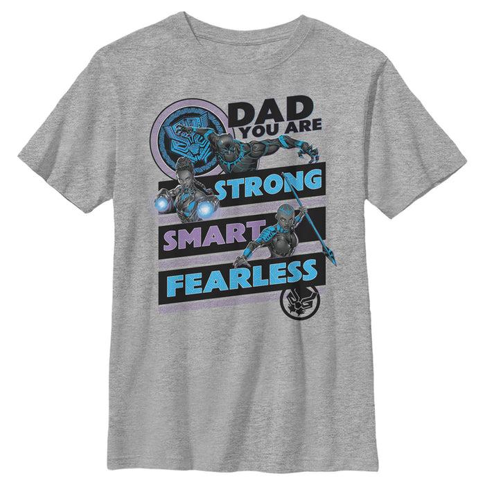 fifth sun Boy's Marvel Black Panther Dad You are Strong Smart Fearless T-Shirt