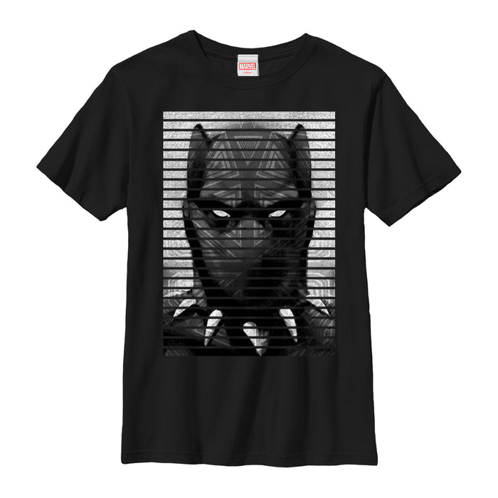 fifth sun Boy's Marvel Black Panther Striped Profile T-Shirt
