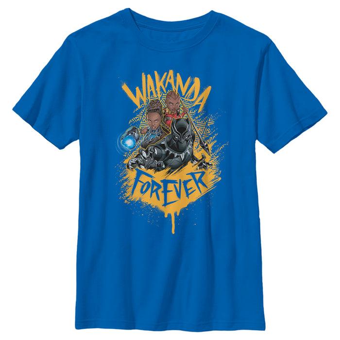 fifth sun Boy's Marvel Black Panther Wakanda Forever Animated T-Shirt