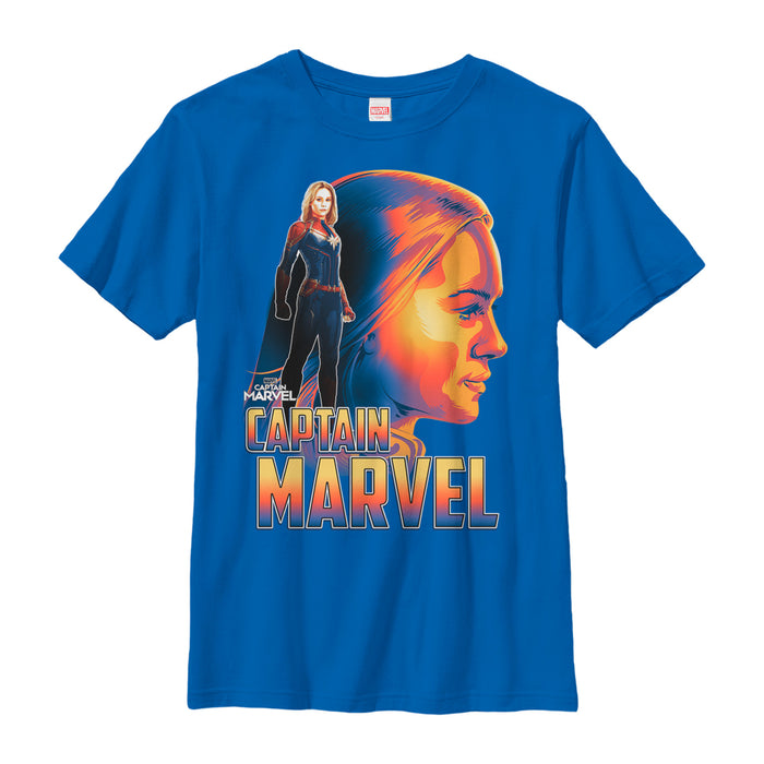 fifth sun Boy's Marvel Captain Marvel Artistic Profile T-Shirt