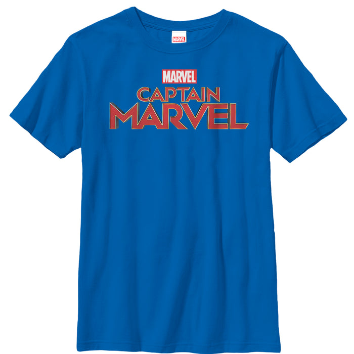 fifth sun Boy's Marvel Captain Marvel Classic Logo T-Shirt