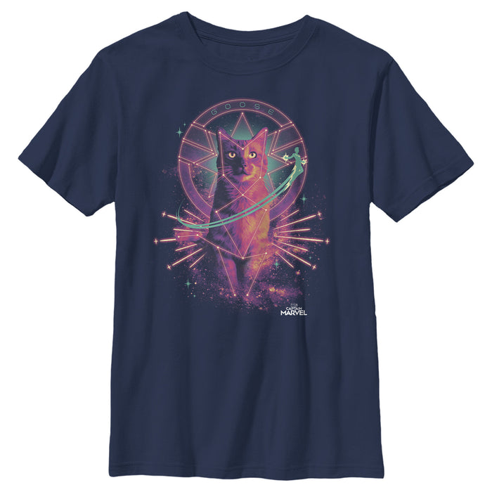 fifth sun Boy's Marvel Captain Marvel Galactic Goose Cat T-Shirt