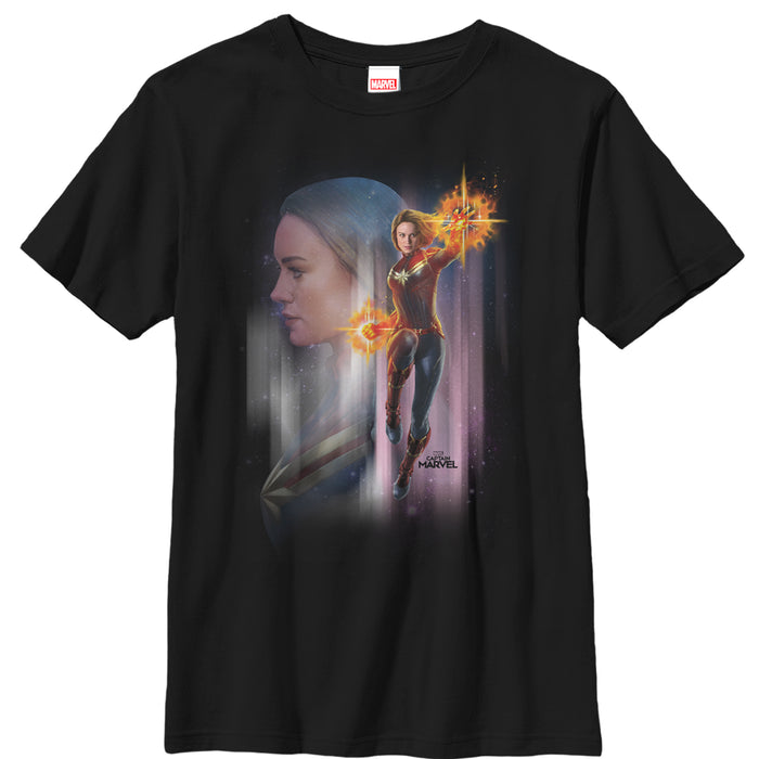 fifth sun Boy's Marvel Captain Marvel Galactic Profile T-Shirt