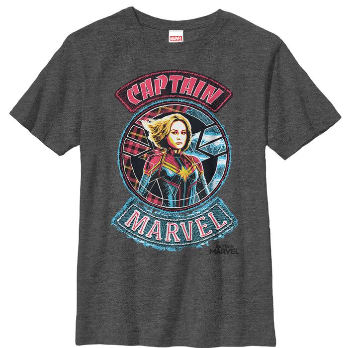 fifth sun Boy's Marvel Captain Marvel Hero Patch T-Shirt