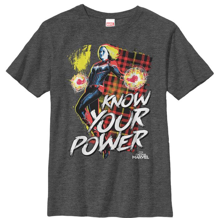 fifth sun Boy's Marvel Captain Marvel Know Your Power T-Shirt