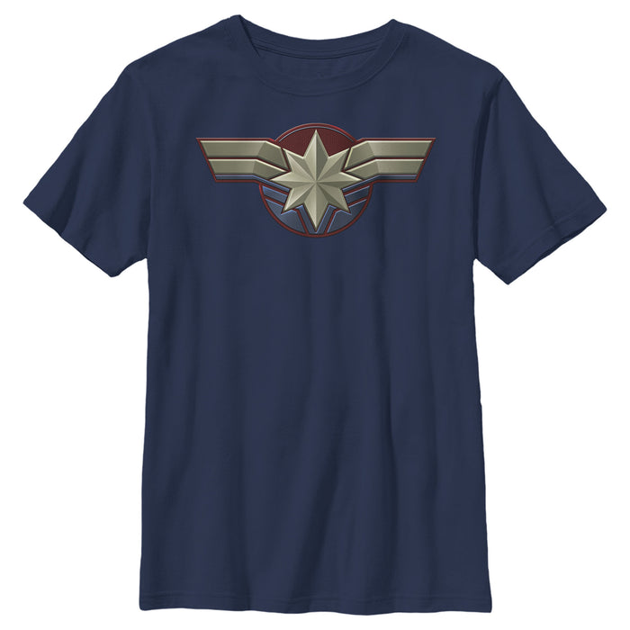 fifth sun Boy's Marvel Captain Marvel Simple Star Symbol T-Shirt