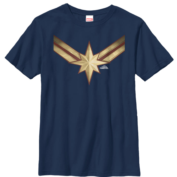 fifth sun Boy's Marvel Captain Marvel Star Symbol Costume T-Shirt