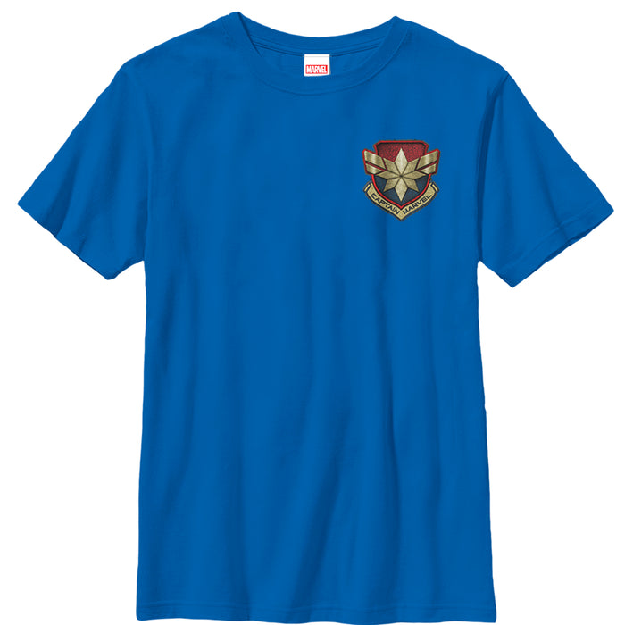 fifth sun Boy's Marvel Captain Marvel Star Symbol Woven Print T-Shirt