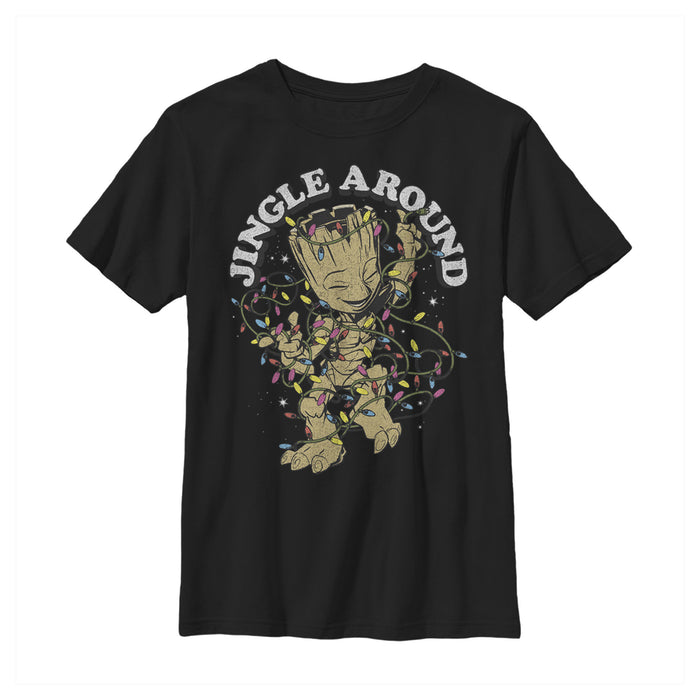 fifth sun Boy's Marvel Christmas Groot Jingle Around T-Shirt