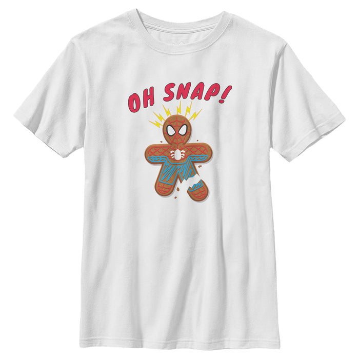 fifth sun Boy's Marvel Christmas Spider-Man Snap Gingerbread Cookie T-Shirt