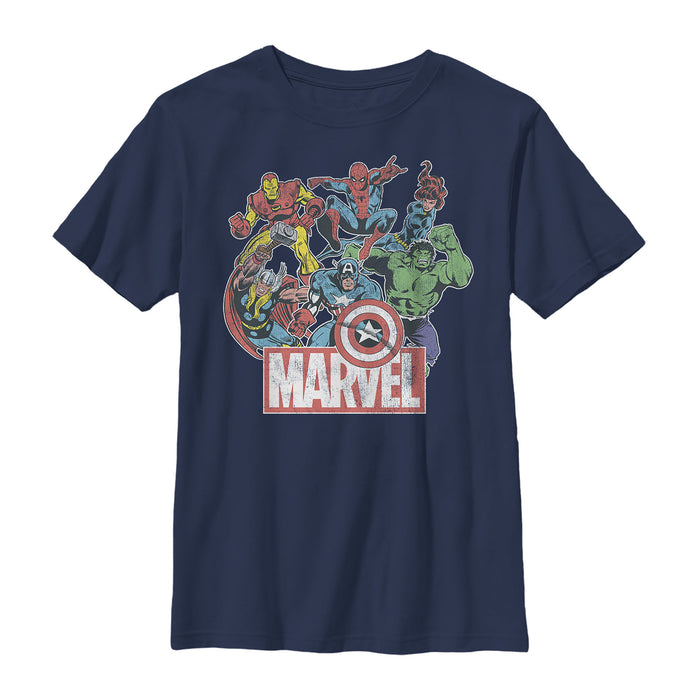 Fifth Sun Boy's Marvel Classic Hero Collage T-Shirt