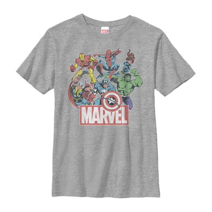 fifth sun Boy's Marvel Classic Hero Collage T-Shirt