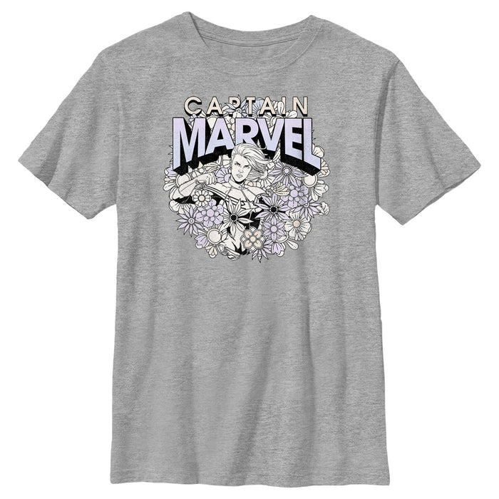 fifth sun Boy's Marvel Floral Carol Danvers T-Shirt