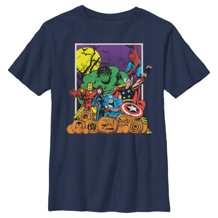 Fifth Sun Boy's Marvel Halloween Avengers Scene T-Shirt