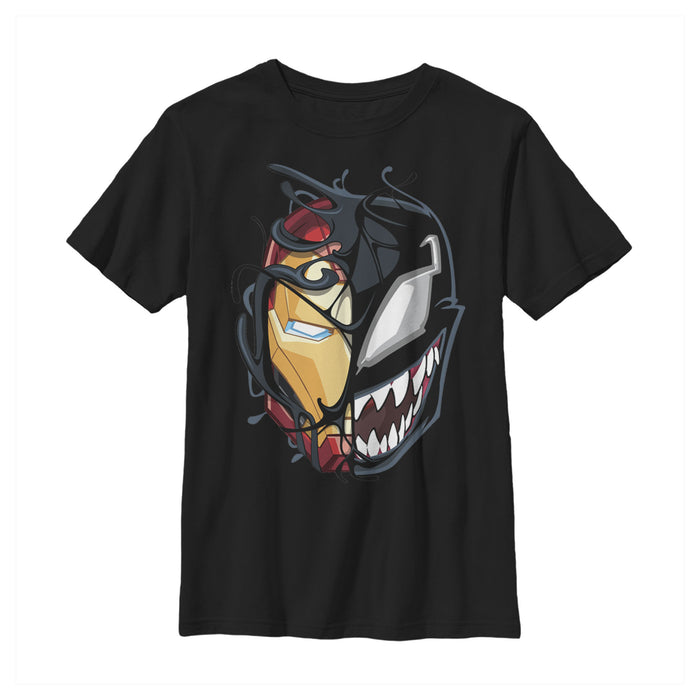 fifth sun Boy's Marvel Iron Man Venom Mask Split T-Shirt