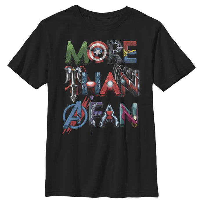 fifth sun Boy's Marvel More Than a Fan Hero Font T-Shirt