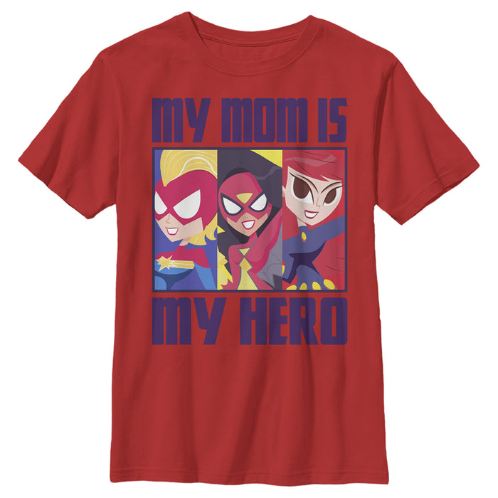 fifth sun Boy's Marvel My Mom Is My Hero Cartoon Heroes T-Shirt