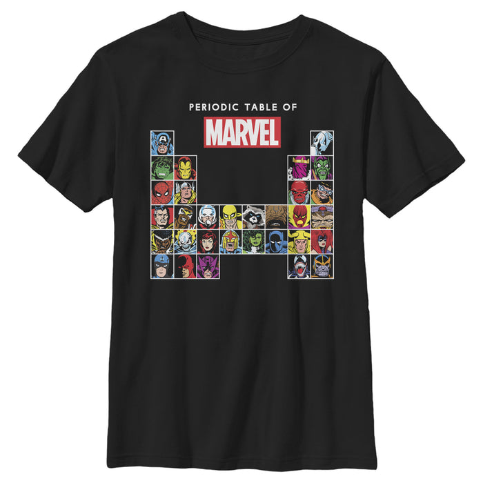 fifth sun Boy's Marvel Periodic Table of Heroes T-Shirt