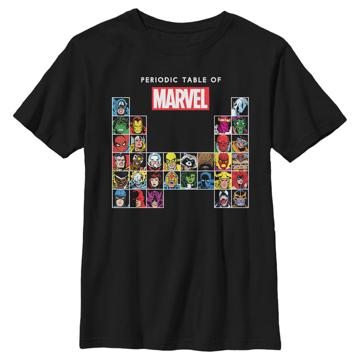 fifth sun Boy's Marvel Periodic Table of Heroes T-Shirt