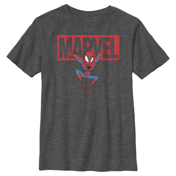 fifth sun Boy's Marvel Spider-Man Brick Logo T-Shirt