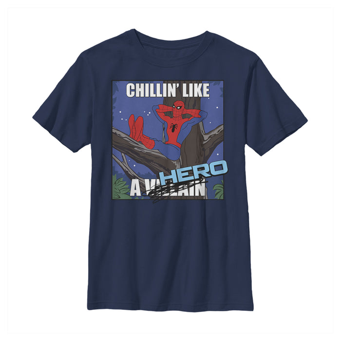 fifth sun Boy's Marvel Spider-Man Chillin' Like a Hero T-Shirt