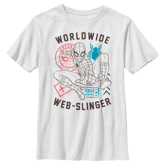 Fifth Sun Boy's Marvel Spider-Man: Far From Home Worldwide Icons T-Shirt