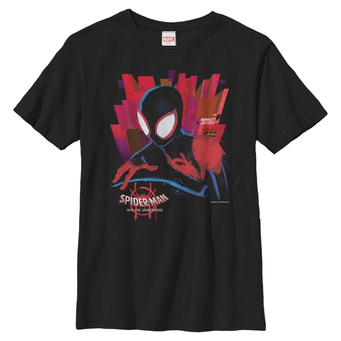 fifth sun Boy's Marvel Spider-Man: Into the Spider-Verse City T-Shirt