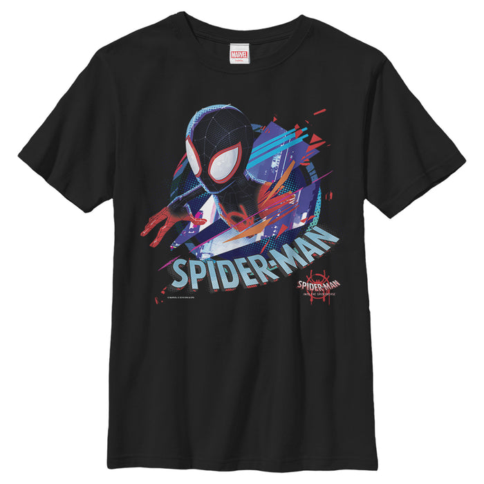 fifth sun Boy's Marvel Spider-Man: Into the Spider-Verse Cracked T-Shirt