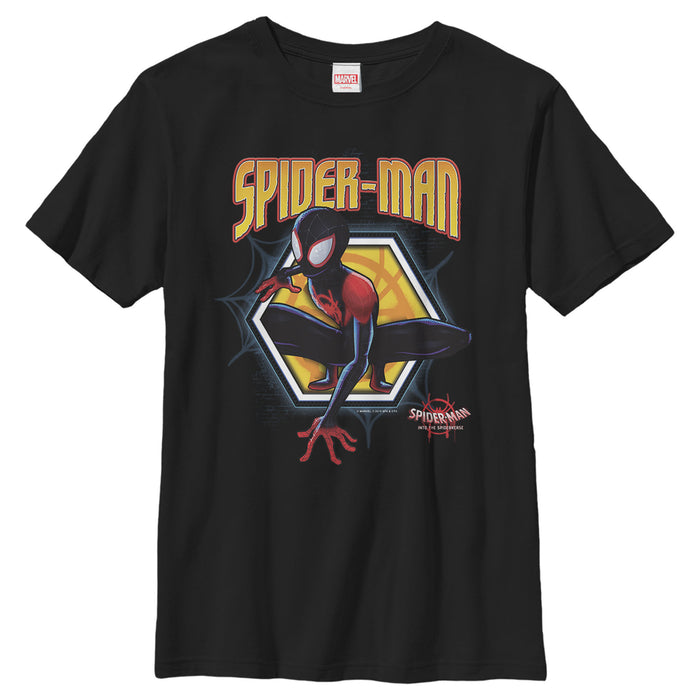 fifth sun Boy's Marvel Spider-Man: Into the Spider-Verse Hexagon T-Shirt