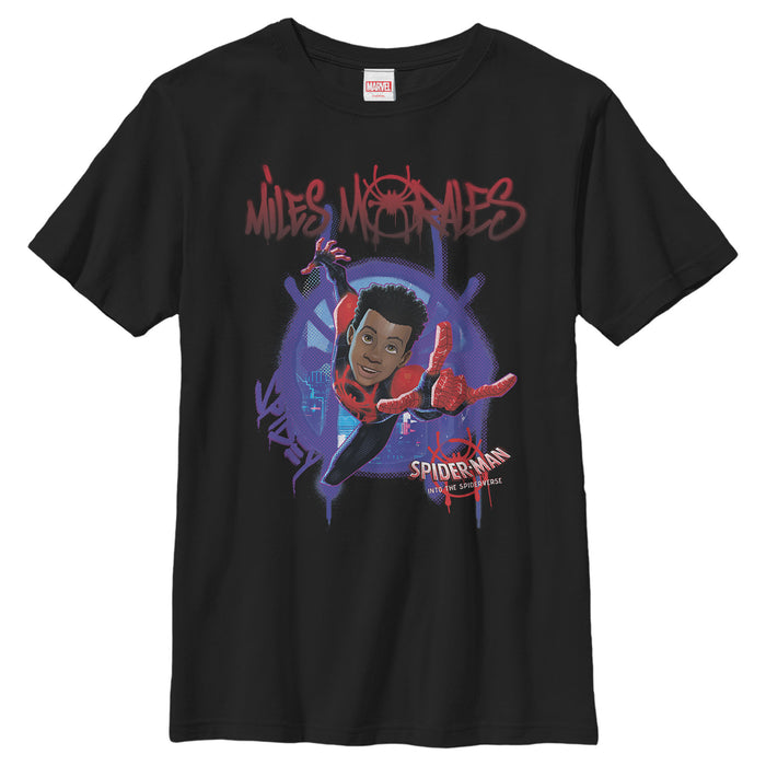 Fifth Sun Boy's Marvel Spider-Man: Into The Spider-Verse Miles Morales Splat T-Shirt