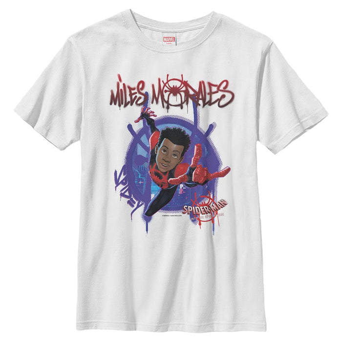 fifth sun Boy's Marvel Spider-Man: Into the Spider-Verse Miles Morales Splat T-Shirt