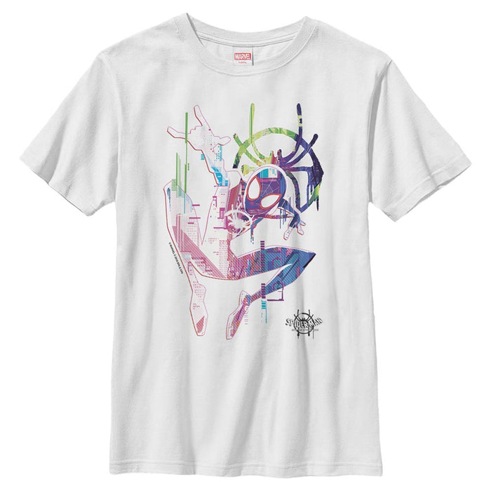 fifth sun Boy's Marvel Spider-Man: Into the Spider-Verse Rainbow Watercolor T-Shirt