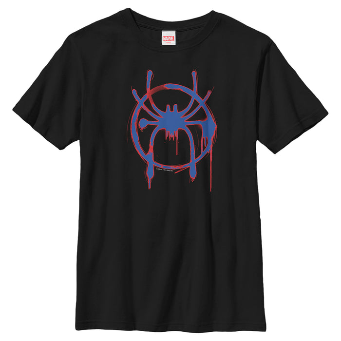 fifth sun Boy's Marvel Spider-Man: Into the Spider-Verse Spray Paint Logo T-Shirt