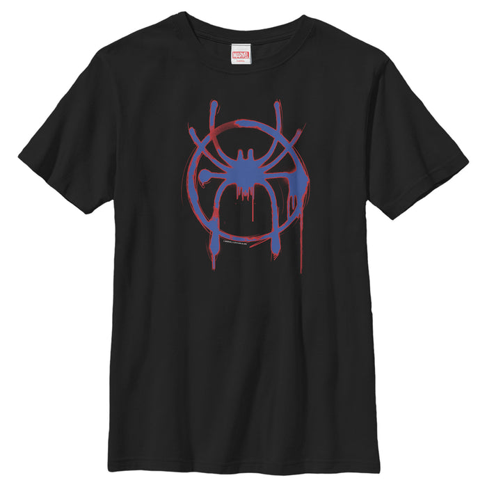 fifth sun Boy's Marvel Spider-Man: Into the Spider-Verse Spray Paint Logo T-Shirt