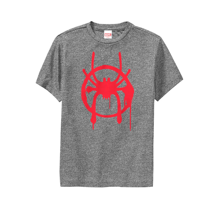 fifth sun Boy's Marvel Spider-Man: Into the Spider-Verse Symbol Performance Performance Tee