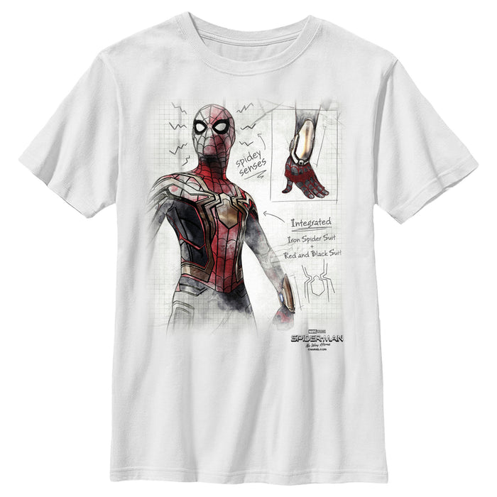 fifth sun Boy's Marvel Spider-Man: No Way Home Integrated Suit Sketch T-Shirt